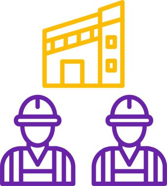 düz işçi simgesi vektör illüstrasyonu