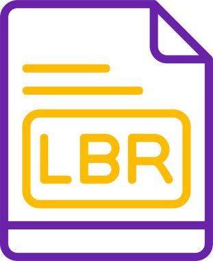 lbr dosya biçimi simgesi, vektör illüstrasyonu
