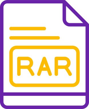 rar dosya biçimi simgesi, vektör illüstrasyonu