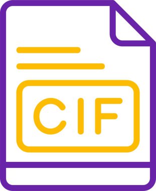 CIF dosya biçim simgesi, vektör illüstrasyonu