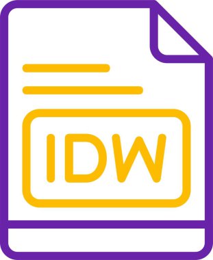 IDW dosya biçimi simgesi, vektör illüstrasyonu