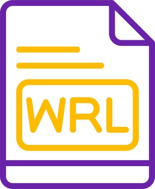 WRL dosya biçimi simgesi, vektör illüstrasyonu