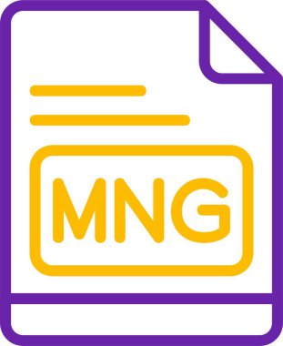 MNG dosya biçimi simgesi, vektör illüstrasyonu