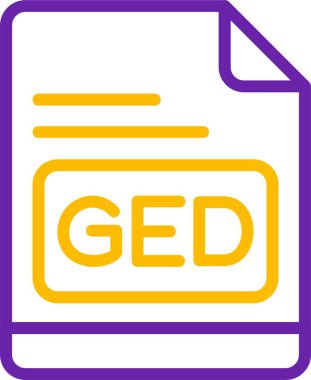 ged dosya biçimi simgesi, vektör illüstrasyonu