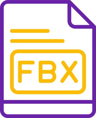 FBX dosya biçimi simgesi, vektör illüstrasyonu
