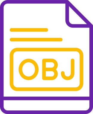 obj dosya biçimi simgesi, vektör illüstrasyonu