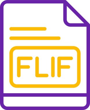 FLIF dosya biçimi simgesi, vektör illüstrasyonu