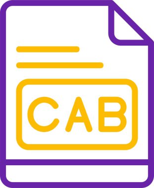 CAB dosya biçim simgesi, vektör illüstrasyonu