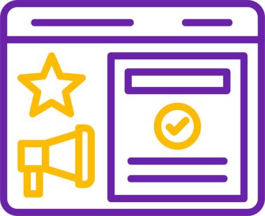 Simgeler ve metin içeren renkli web sayfası tasarımı