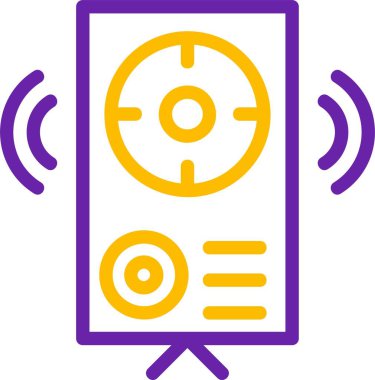 Woofer. Web simgesi basit vektör illüstrasyonu             