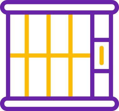 Hapishane parmaklıkları. Web simgesi basit vektör illüstrasyonu             