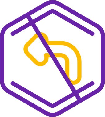 Sola dönüş yok. Web simgesi basit vektör illüstrasyonu             