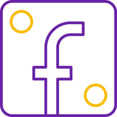Mor ve sarı daireli Facebook logosu