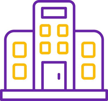 Pencereli binanın basit dış çizgisi