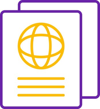 İçinde dünya ve çizgiler bulunan iki pasaport.