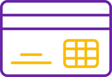 Mor ve sarı desenli kredi kartı