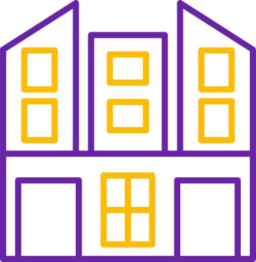 Renkli hatları olan basit bir ev tasarımı