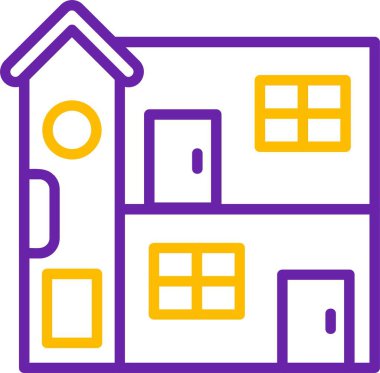 Renkli ev tasarımının basit ana hatları