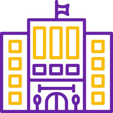 Otelde. Web simgesi basit vektör illüstrasyonu                