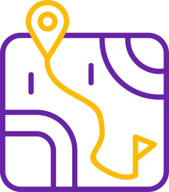 Konum imleci simgesi ile yolu gösteren harita