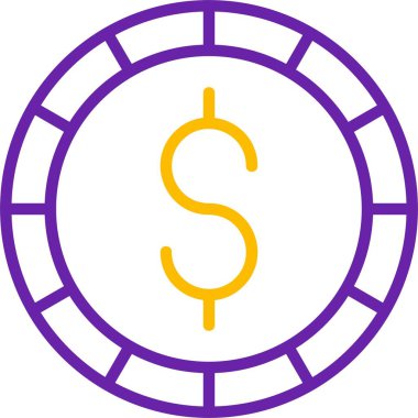 Dairesel mor çizginin içindeki dolar işareti