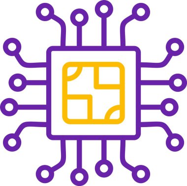 İşlemci. Web simgesi basit vektör illüstrasyonu                