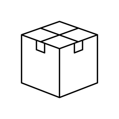 Kapalı bir karton kutunun basit bir çizimi