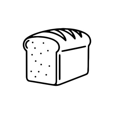 Lezzetli Loaf Taze Pişmiş Ekmek İllüstrasyonu Fırın veya Yemek Tasarımları İçin Basit Çizgi Sanatı
