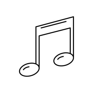 Bir müzik quaver notasının zarif tek renkli vektör çizimi, ses, şarkı ve sesi temsil eden basit bir çizgi simgesi, minimalist tasarım projeleri ve dijital medya kavramları için ideal