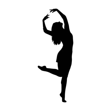 Zarif Siluet Dans Eden Kadın Akan Poz