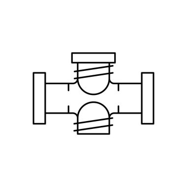 Tesisat ve İnşaat için bir Boru Hattı Bağlantısının İllüstrasyonu