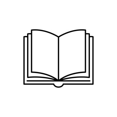 Bilgi, eğitim ve öğrenmeyi temsil eden siyah özet olarak açık kitap simgesi