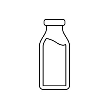 Ana Hattı Süt Şişe A Minimalist Vektör İllüstrasyonu 