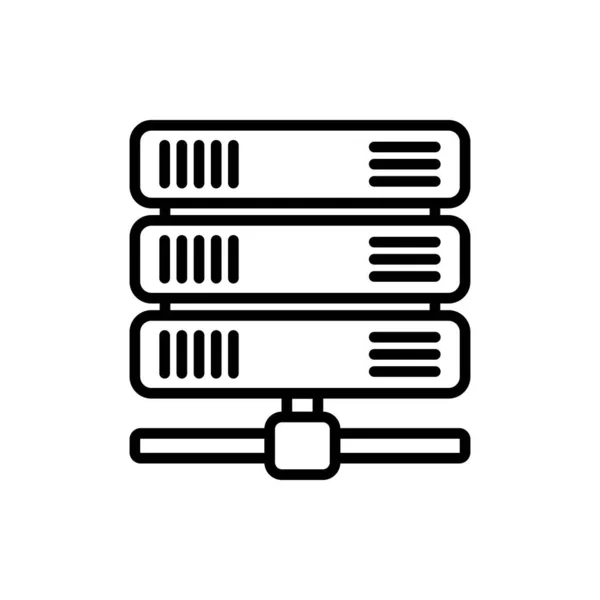 Bir veri sunucusunun siyah ve beyaz simgesi, veri depolama, bulut hesaplama, bilgi teknolojisi ve ağ altyapısı tasarım kavramları için uygundur