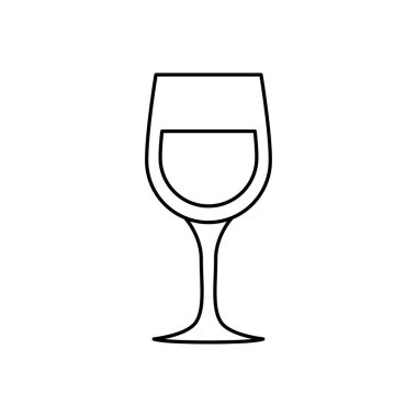 Sıvı dolu bir şarap kadehinin basit taslağı.