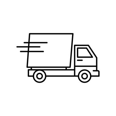 Hızlı dağıtım kamyonu simgesi hızlı lojistik ve nakliye hizmetlerini simgeliyor