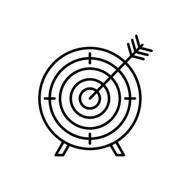 Hedeflenen ok hedefin tam ortasına isabet ediyor, doğruluğu, başarıyı ve hedeflere ulaşmayı simgeliyor.