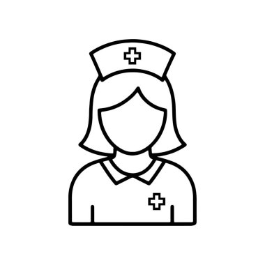 Steteskoplu üniformalı bir hemşirenin vektör çizimi.