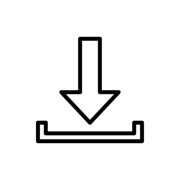 Dosyaları dijital olarak kaydetme veya alma eylemini temsil eden bir indirme simgesinin basit ve net siyah taslağı