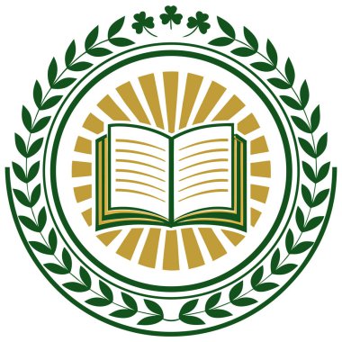 The color palette is dominated by red, black/dark gray, and a soft yellow/beige. The inner circle and flower are framed by stylized scrollwork and teardrop shapes, giving it a look reminiscent of traditional folk art, decals, or emblems. 