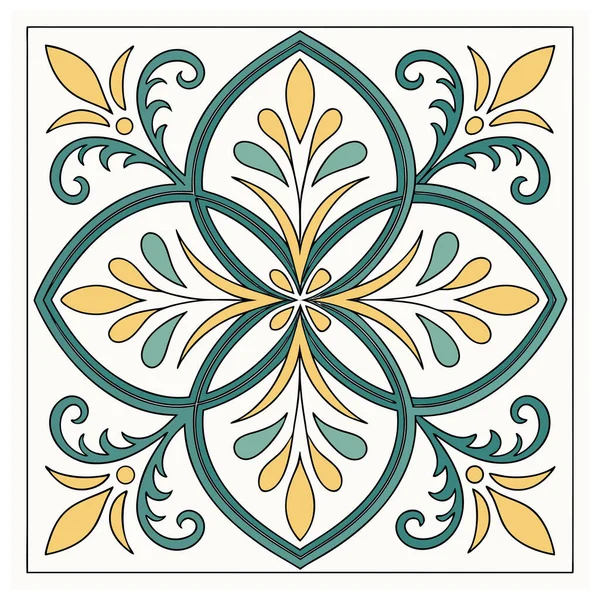 Bu resim, cesur renkleri ve simetrik desenleriyle bilinen geleneksel bir İtalyan teneke kaplama çömlek formu olan Majolica stili dekoratif fayansları içerir..