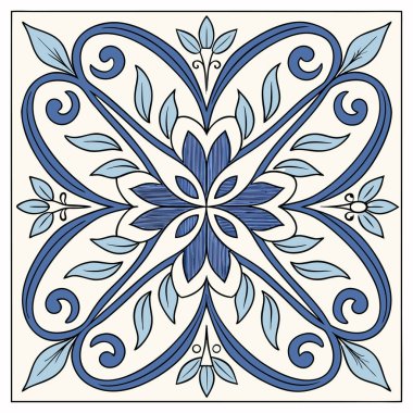 Zarif çiçekleri ve yapraklı sarmaşıkları içeren, geleneksel seramik seramik seramik seramik seramik seramik seramik veya porselen tarzını çağrıştıran kusursuz, tekrarlayan bir desen..