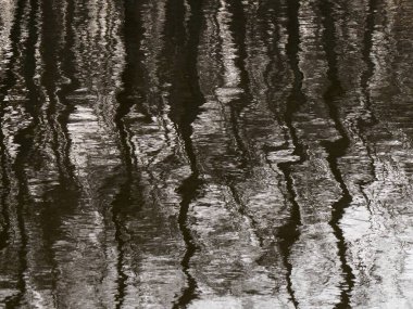 Soyut sanat. Dalgalı su yüzeyi. Suda yansıma. Arkaplan olarak ilginç soyut desen