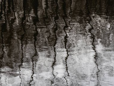 Soyut sanat. Dalgalı su yüzeyi. Suda yansıma. Arkaplan olarak ilginç soyut desen 