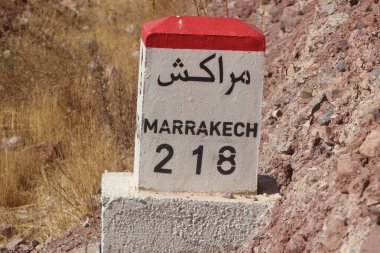 Fas 'ta Marakeş Şehir Tabelası