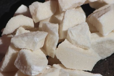 Beyaz şeker parçaları, yakın plan.