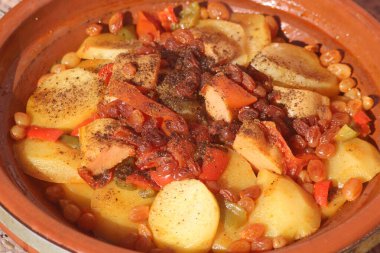 Tagine ya da Tajine Yakın plan, Geleneksel Fas Yemekleri