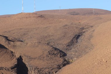 Fas 'ta Agdz ve Ait Saoune arasındaki dağlar