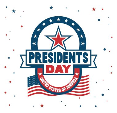 Başkanlar Günün kutlu olsun. Amerikan bayrağı beyaz arka plan.