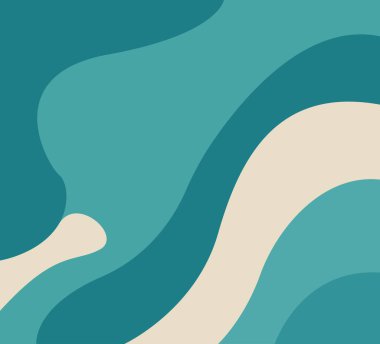 Deniz mavisi, mavi ve ılık şeftali tonları harmanlanmış soyut dalgalı arkaplan.